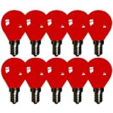 10 x NCC-Licht LED Filament Leuchtmittel Tropfen 2W E14 farbig Rot 10lm