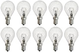 10 x Tropfen Glühbirnen 40W E14 klar Glühlampen 40 Watt Leuchtmittel Kugel P45 warmweiß 2700K DIMMBAR (Tropfen E14, 40W)