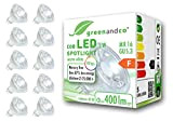 10x greenandco® CRI 90+ LED Spot ersetzt 40 Watt MR16 GU5.3 Halogenstrahler, 5W 400 Lumen 3000K warmweiß COB LED Strahler ...