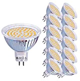12er-Pack MR16 LED-Lampen,GU5.3 LED-Lampen mit Bi-Pin-Sockel, 4 W (entspricht 50 W Halogen),400 lm,12 V,3000 K,120° Abstrahlwinkel Einbaubeleuchtung, nicht dimmbare Spotlight ...