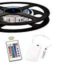 1m Battery Powered RGB LED Strip Lights Flexible Rope Lighting with Battery Power Supply Box and 24 Keys RF Remote ...