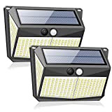 228 LEDs Solarlampen für Außen mit Bewegungsmelder aussen[2 Stück/2200mAh]Solarleuchten für außen Garten 3 Modi Wasserdichte Wandleuchte Beleuchtung Aussenleuchte Sicherheitslampe