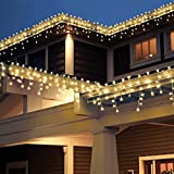[240 LED] Lichterkette, 9M 8 Modi Lichterkette Außen Strom Weihnachtsbeleuchtung Wasserdicht Außen/Innen LED Lichterkette mit Memory-Funktion für Garten Balkon Weihnachtsbeleuchtung ...