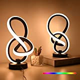 2er Set LED Nachttischlampe Touch Dimmbar, AVANLO RGB & Warmweiß LED Tischlampe 12W Atmosphäre Nachtlicht Dimmbar Tischleuchte Touch Lampe für ...
