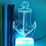 3D Illusion Lampe Nachtlicht Anker LED Nacht licht Kinder Geschenk Home Decor Nachtlampe Neben Tischlampe 7 Farben Schalter Schreibtisch Dekoration ...