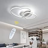 40W Dimmbare LED-Deckenleuchte, modernes Design in Herzform, Material: Acryl und Metall, Deckenleuchte für Esszimmer und Küche