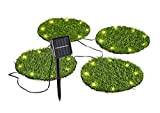 4er Set Solar Bodenlichterkette im Grasplatten-Design | warm-weiße Beleuchtung | Kunstrasen-Platten für Beete, Rasen, Balkon, Terrasse etc. | rund oder ...