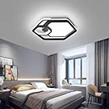 55W dimmbare LED-Deckenleuchten mit Fernbedienung | Hexagon Geometric Design Deckenleuchte Licht | Moderne Schlafzimmer Küche Wohnzimmer Esszimmer Schlafzimmer [Energieklasse A ++]