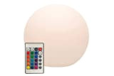 8 seasons design Shining Globe Kugel-Leuchte Ø 50cm, weiß, E27 Fassung inkl. RGB LED Leuchtmittel für warmweißes und buntes Licht, ...