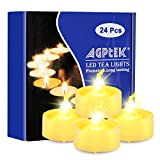 AGPtek 24 Stück LED Teelichter mit Timer, flackernde warmweiße LED Teelichter mit Timerfunktion 6 Stunden an und 18 Stunden aus, ...