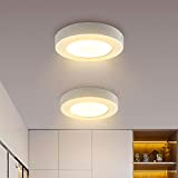 Aigostar Deckenlampe LED 6W 3000K Deckenleuchte, 370lm lampen decke ideal für Badezimmer Balkon Flur Küche Wohnzimmer, Warmweiß Badezimmerlampe Ø12.3cm, 2 ...