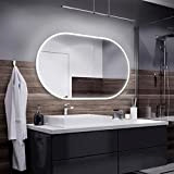 Alasta Spiegel | Hamburg Badspiegel 100x80cm mit LED Beleuchtung | Wandspiegel Badezimmerspiegel | Spiegel nach Maß | LED Farbe Kaltweiß ...