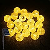 ALED LIGHT LED Solar Lichterkette Lampions, IP65 Wasserdicht 5 Meter 20er LED Lampions Laterne Lichterkette Garten Innen und Außenbereich für ...