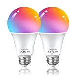 Alexa Glühbirnen E27 Smart LED Lampe, 9W 806LM WLAN Mehrfarbige Dimmbare Birne, App Steuern Kompatibel mit Alexa Echo, Google Home, ...