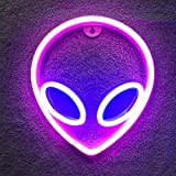 Alien Leuchtreklamen LED Alien Neonzeichen,Alien Neonlicht für Schlafzimmer Wand Home Bar Kunst Dekoration (Pink + Blau)