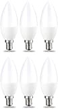 Amazon Basics E14 LED Lampe, Kerzenform, 5W (ersetzt 40W), klar, dimmbar- 6er-Pack