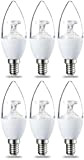 Amazon Basics E14 LED Lampe, Kerzenform, 6W (ersetzt 40W), klar, dimmbar- 6er-Pack