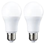 Amazon Basics LED-Leuchtmittel, Edison-Schraubgewinde E27, 10 W (entspricht 75-W-Glühbirne), Warmweiß, nicht dimmbar, 2 Stück