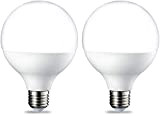 Amazon Basics LED-Leuchtmittel, Globe-Form (G93), mit Edisongewinde (E27), 14,5 W (entspricht 100 W), Warmweiß, nicht dimmbar, 2 Stück
