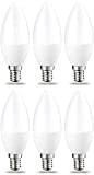 Amazon Basics LED-Leuchtmittel in Kerzenform, kleines Edison-Schraubgewinde E14, 5,5 W (entspricht 40-W-Glühbirne), Warmweiß, nicht dimmbar, 6 Stück