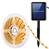 AMIR Solar LED Streifen, 180 LED Led Strip 3 Meter, IP65 Wasserdicht Solar Lichterkette, 8 Modi, Automatisch EIN/AUS, Weihnachtsbeleuchtung Außen ...