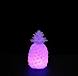 Ananas Deko Leuchte aus Kunststoff weiß LED Farbwechsel batteriebetrieb