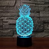 Ananas dekorative Licht 7 Farben 3D Nachtlicht Schreibtische Lampe mit USB-Kabel, erstaunliche optische Täuschung LED Home Decoration Lampe Geschenke