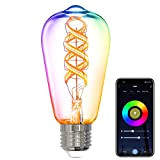 ANTELA Alexa Glühbirnen E27 5W Smart LED Vintage Edison Lampe, WLAN RGB Dimmbare Birne, APP Steuern Kompatibel mit Google Home, ...