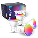 Aoycocr GU10 Smart Led Lampe Alexa Glühbirnen RGBCW, Wlan Smart Home Bluetooth Lampen, 50W warmweißes Licht, Musik dimmbar, Smart Life ...