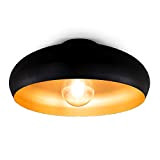 B.K.Licht - Deckenlampe LED, Deckenleuchte LED - E27 Fassung, retro Lampe Wohnzimmer, Schwarz-Gold, Lampe Schlafzimmer, 39,5 cm Ø