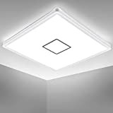 B.K.Licht - Deckenleuchte LED, Deckenlampe LED, Lampe Wohnzimmer, Lampe Schlafzimmer, Wandlampe Flur, Eckig & Flach