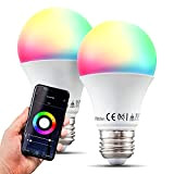 B.K.Licht I 2er Set LED E27 Wi-Fi Lampen I Kompatibel mit Alexa I 2x 9 Watt I 2x 806 Lumen ...