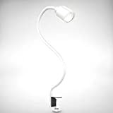 B.K.Licht - LED Klemmleuchte - Schreibtischlampe mit 5W GU10 Leuchtmittel - Schwanenhals Lampe - weiß 54,5 cm