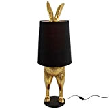 Bada Bing Hochwertige Tischlampe Hase Gold Schwarz ca. 105 cm Groß XL Stehlampe stehend Tischleuchte Lampe Dekolampe Hiding Rabbit Wohnzimmer ...