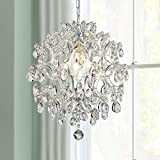 Bestier Silber Moderner Kronleuchter Kristall Regentropfen Beleuchtung Deckenleuchte Lampe für Esszimmer Badezimmer Schlafzimmer Wohnzimmer