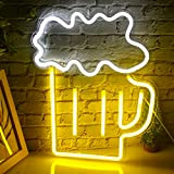 Bier Leuchtreklame Led Neonlicht Zeichen Gelb Weiß Neon Schild Dekorative Wandleuchten für Bar Pub Nachtclub Restaurant Store Festival Feier Dekoration ...