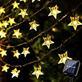BLOOMWIN Solar Lichterketten, Sterne LED Lichterkette Außen, Lichterkette Garten Stern, Solar Beleuchtung Lichterkette Weihnachtsbeleuchtung Weihnachtsdeko für Party, Weihnachten, Outdoor, Warmweiß