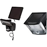 Brennenstuhl Solar LED-Strahler SOL 800, schwarz & LED Solarlampe mit Bewegungsmelder/Außenleuchten mit integriertem Solarpanel und Infrarot Bewegungssensor, schwarz