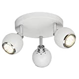 BRILLIANT Lampe Ina LED Spotrondell 3flg weiß/chrom | 3x LED-PAR51, GU10, 3W LED-Reflektorlampen inklusive, (250lm, 3000K) | Skala A++ bis ...