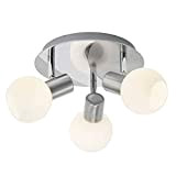 BRILLIANT Lampe Tiara Spotrondell 3flg eisen/weiß | 3x D45, E14, 40W, geeignet für Tropfenlampen (nicht enthalten) | Skala A++ bis ...