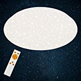 Briloner Leuchten - LED Deckenleuchte mit Sternendekor, Deckenlampe dimmbar, Farbtemperatur einstellbar, 40 W, 4000 Lumen, Ø: 49.5cm, Weiß