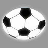 BRILONER Leuchten - LED Fußball Deckenlampe, 27.5cm, Fussballlampe, Kinderzimmerlampe, Deckenleuchte Kinderzimmer, 12 Watt, Weiß-Schwarz 3997-016