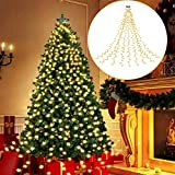 BUICXJKZ Lichterkette Weihnachtsbaum - 280 Christbaumbeleuchtung mit Ring, 8 Stränge Tannenbaum Lichterkette, Warmweiß Weihnachtsbaum Lichterkette für Außen & Innen