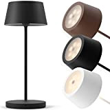 charlique® Dinner Light 2, LED Akku Tischlampe aufladbar in schwarz, dimmbare USB Tischleuchte kabellos, warmes Licht, Tischlicht für innen und ...