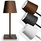 charlique® Dinner Light mini, USB Tischlampe aufladbar in braun, dimmbare LED Tischleuchte mit Akku ohne Kabel, indoor und outdoor Tischlicht, ...