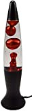 ChiliTec Lavalampe Wachslampe RED METAL 40cm 1,5m Kabel mit Schalter Tischleuchte Stimmungslicht Metallic Rot Schwarz