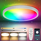 COFEMY LED Deckenleuchte - 30W Dimmbare Bluetooth Deckenlampe mit Fernbedienung und App 3000k/4000k/6000k FüR Beleuchtung Wohnzimmer Schlafzimmer Küche Korridor Balkon ...