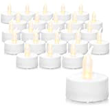 com-four® 24x LED Teelichter mit 6 Stunden Timmer - Kinder- und haustierfreundliche Teelichter - batteriebetriebene Kerzen (24 Stück mit Timer)