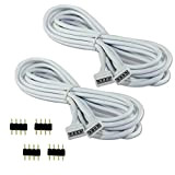 COOLWEST 2er-Pack 2M Verlängerung Anschluss Kabel für LED RGB-Strip 4 pin, Verbinder, geeignet für LED RGB Leiste Streifen, Weiß [MEHRWEG]