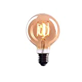 CROWN LED Edison Glühbirne E27 Fassung, Dimmbar, 4W, Warmweiß, 230V, EL04, Antike Filament Beleuchtung im Retro Vintage Look